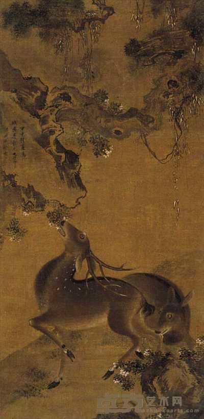 沈铨（款） 花鸟 立轴 111×53cm
